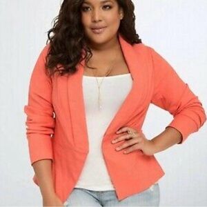 Torrid Coral Cut Away Fit Blazer with Pockets